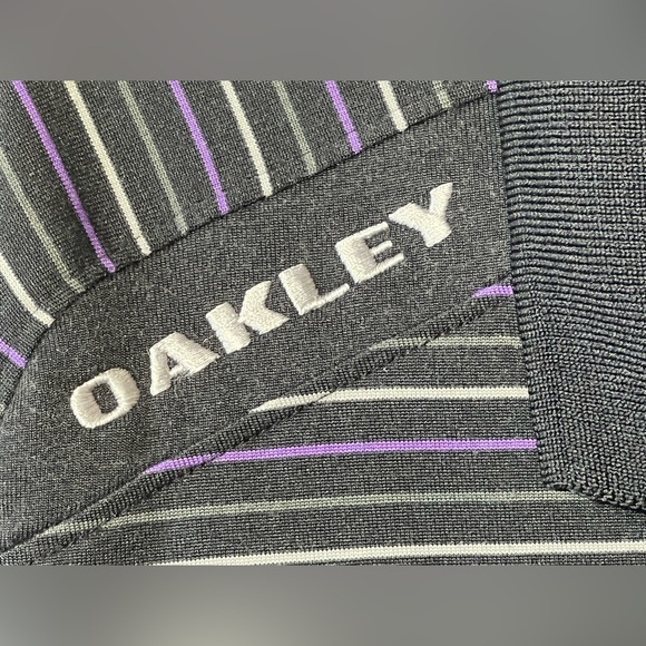 Oakley Hydrolix Regular Fit Men’s L Golf Polo Stripes Black Two-Tone Design‎ - Picture 9 of 13